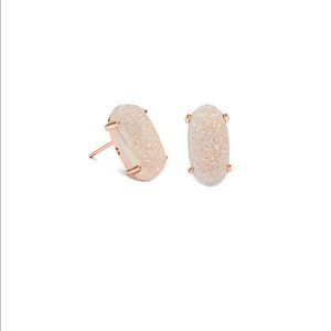 NWT Kendra Scott Betty Rose Gold Earrings Iridescent Drsy
